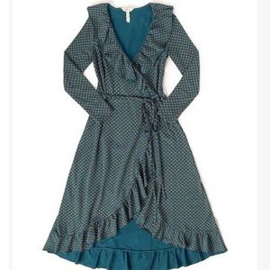 Matilda Jane teal polka dot reunion wrap dress